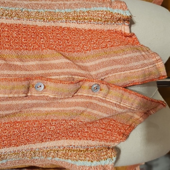 Anthropologie Maeve Shimmer Stripe Button Down Top - Picture 4 of 10